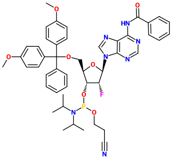 (image for) MC082401 N6-Benzoyl-2'-deoxy-5'-O-DMT-2'-fluoroadenosine 3'-CE phosphoramidite